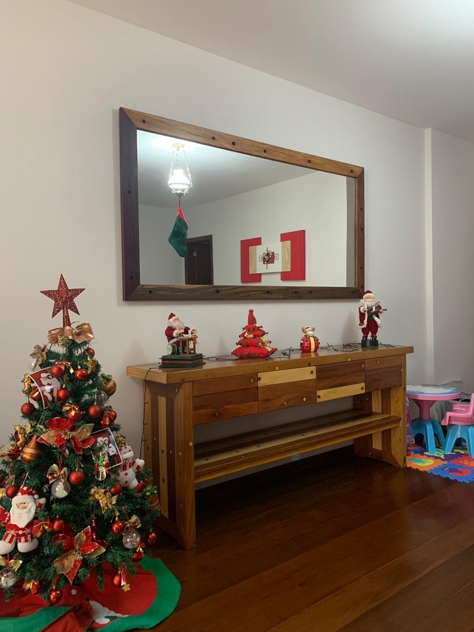 MOLDURA DE ESPELHO DE MADEIRA RUSTICA, DORMENTE E CRUZETA