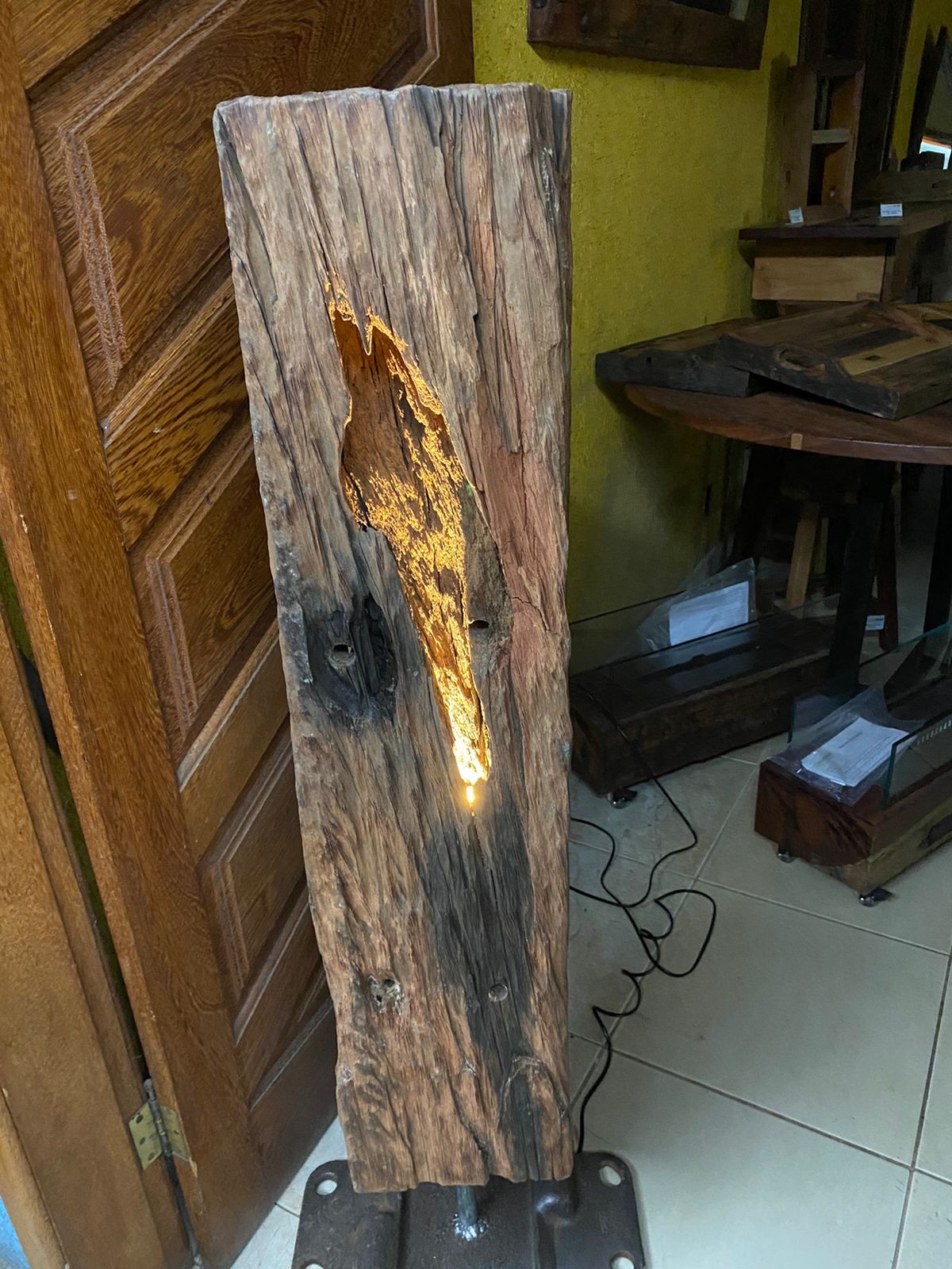 LUMINARIA DE MADEIRA RUSTICA